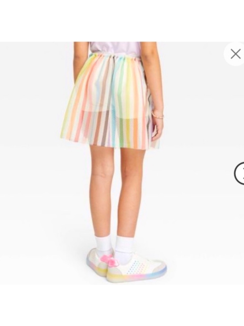Pride’s tulle rainbow/shimmer skort